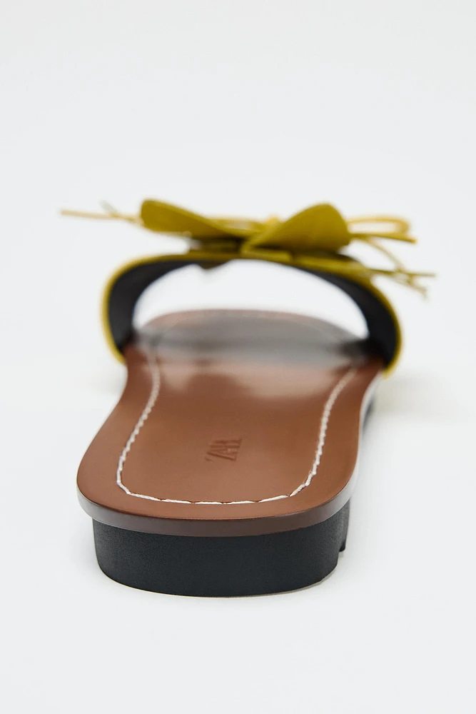 LEATHER FLORAL SANDALS