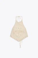 EMBROIDERED POPLIN TOP