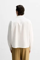COTTON - LINEN TUCKED SHIRT