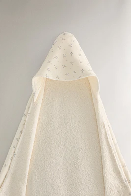 SERVIETTE DE BAIN CAPUCHE BÉBÉ MINIFLEUR
