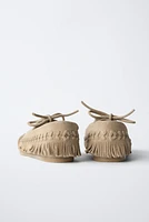 FRINGED LEATHER LOAFERS