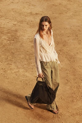 LIMITED EDITION SUEDE STUDDED CITY BAG