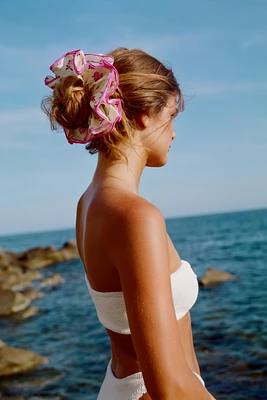 CONTRAST FLORAL MAXI SCRUNCHIE
