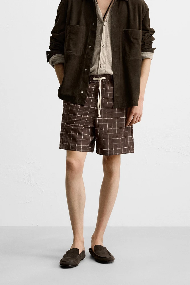 CHECKED JACQUARD SHORTS