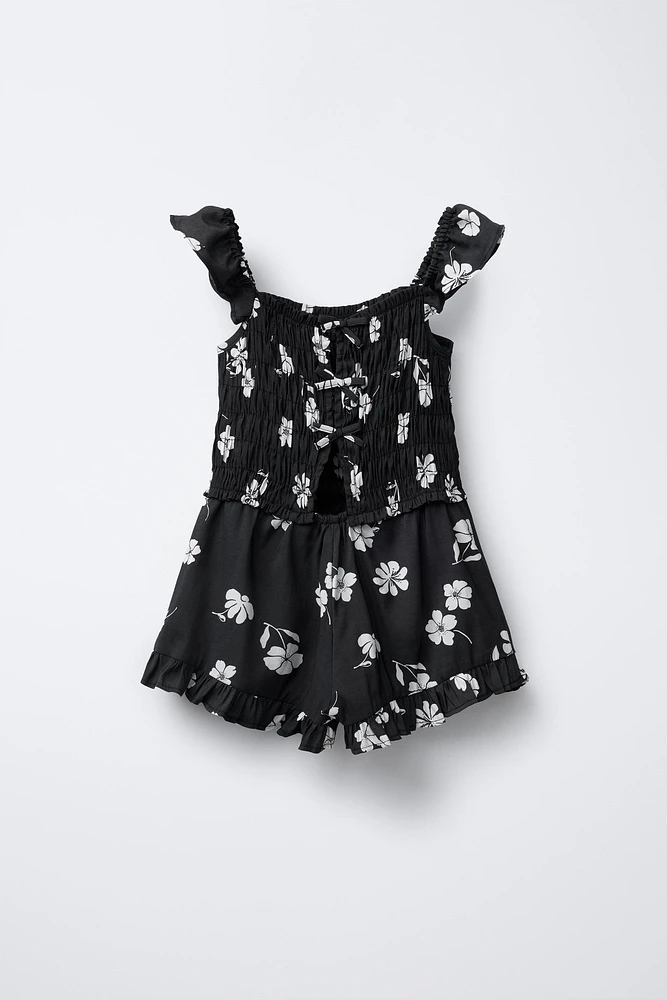 COMBISHORT À FLEURS