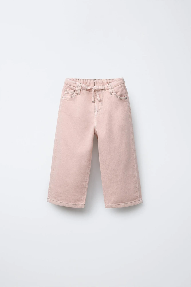 PANTALON EN SERGÉ À COUPE LARGE
