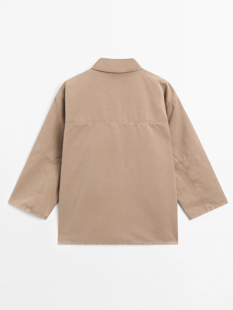 Veste avec poches coton fantaisie