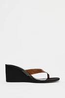 VINYL WEDGE SANDALS