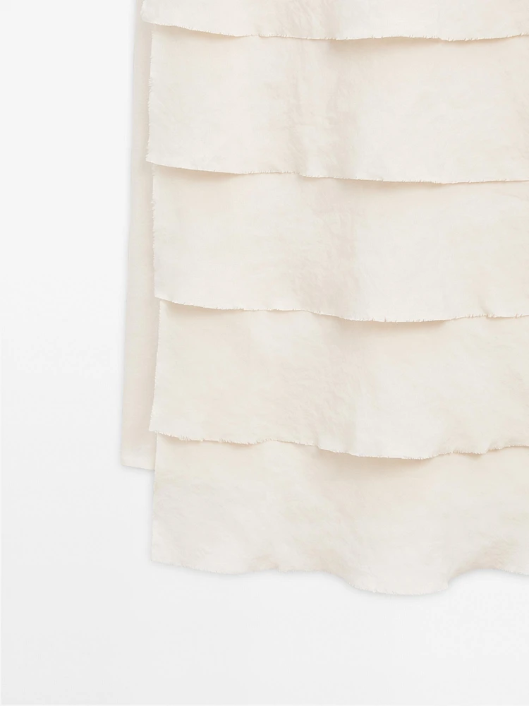Robe longue fluide à volants