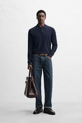 POLO EN MAILLE DE SOIE ET COTON