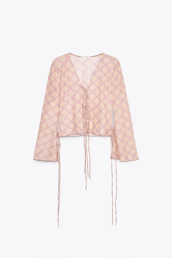 PRINTED TULLE SHIRT