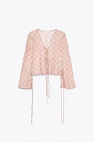 PRINTED TULLE SHIRT