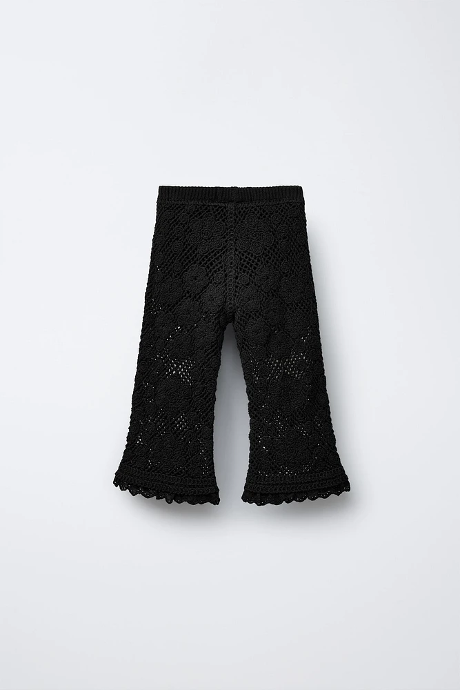 CROCHET LACE KNIT PANTS
