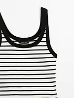 Stripe print vest top