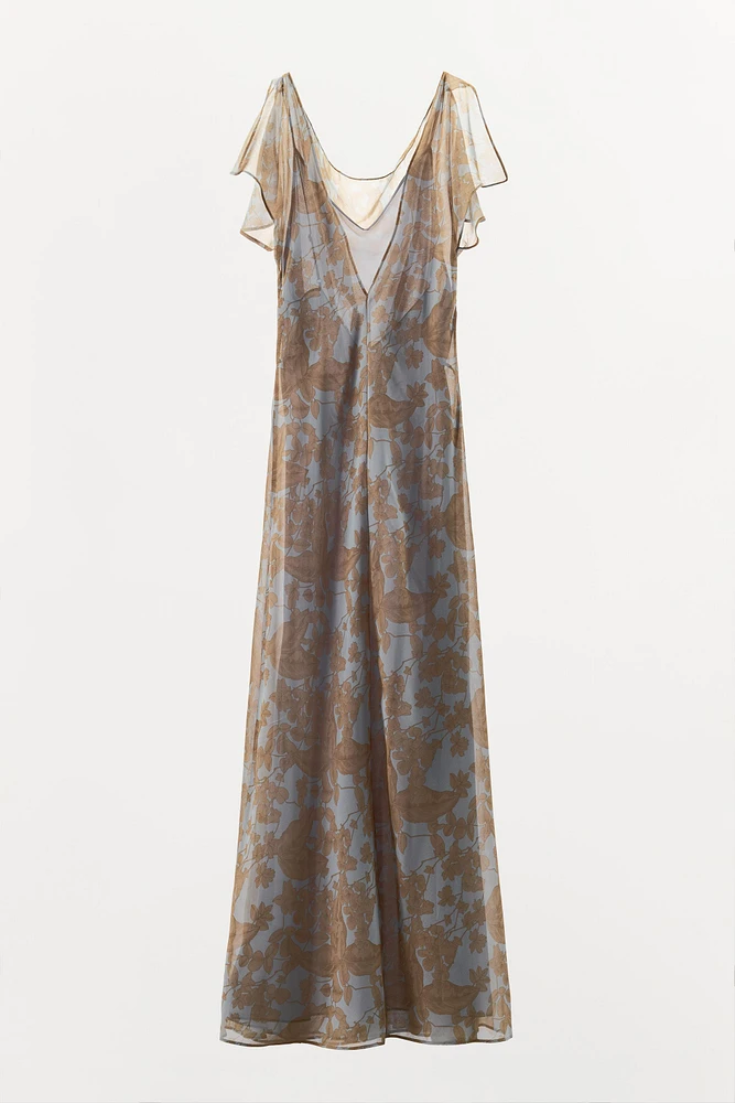 ROBE IMPRIMÉE FLEURIE À PLIS