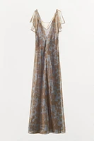 ROBE IMPRIMÉE FLEURIE À PLIS
