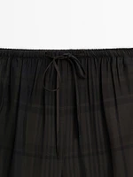 Check trousers with elastic waistband
