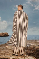 LIMITED EDITION STRIPED COTTON LINEN TRENCH COAT