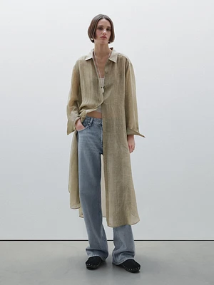Chemisier semi-transparent en ramie