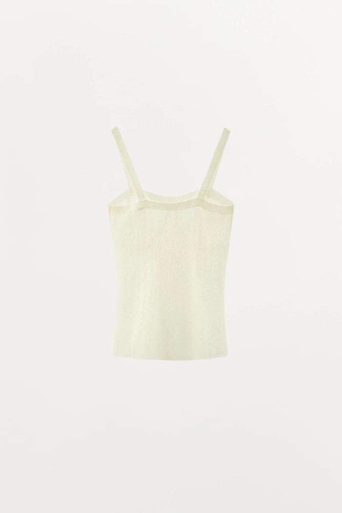 PLEATED KNIT TOP