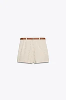 STRIPED BELTED CULOTTES