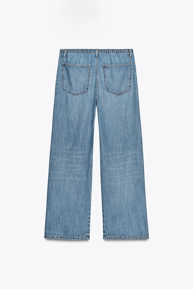 TRF FLOWY DRAWSTRING DENIM PANTS