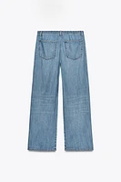 TRF FLOWY DRAWSTRING DENIM PANTS