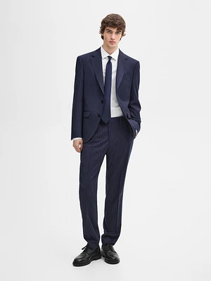 Veste de costume à rayures 100 % laine