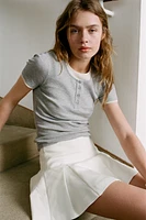 DOUBLE LAYERED RUCHED T-SHIRT