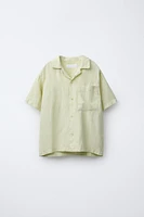 LINEN CAMP COLLAR SHIRT