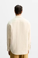 LIMITED EDITION 100% LINEN ABSTRACT PRINT SHIRT