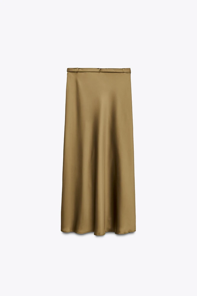 JUPE MI-LONGUE À CEINTURE