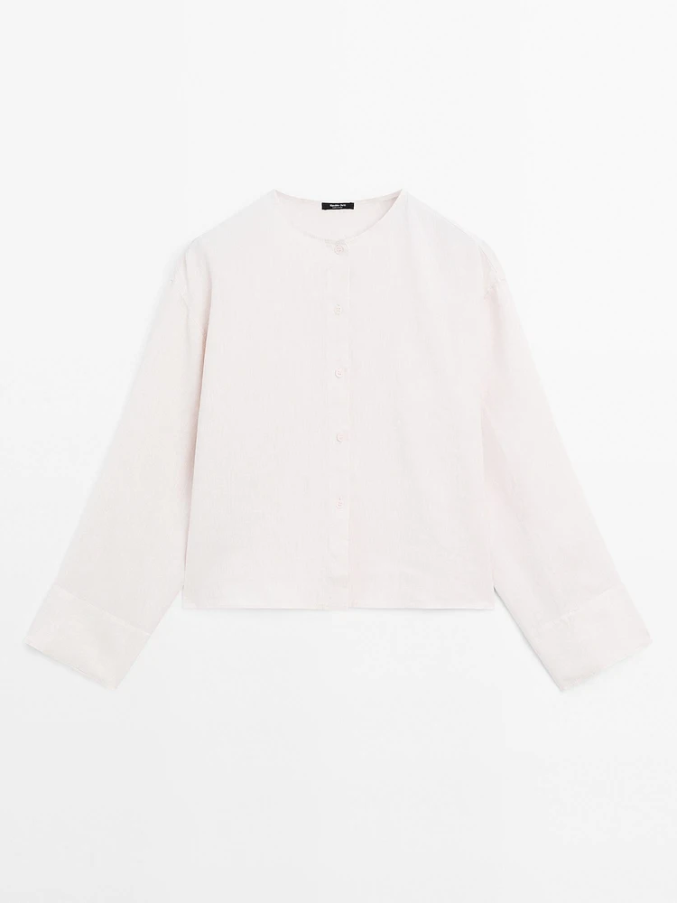 100% linen flowing shirt with buttons