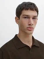 Short sleeve V-neck polo sweater