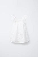 EMBROIDERED FLORAL GAUZE DRESS