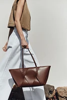 LONG WOVEN SHOPPER BAG