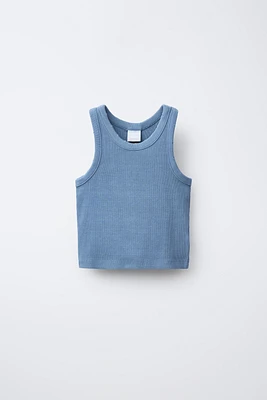 T-SHIRT RIB EFFET DÉLAVÉ