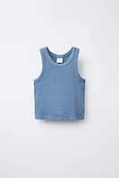 T-SHIRT RIB EFFET DÉLAVÉ