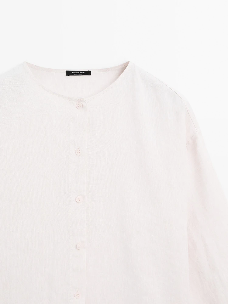 100% linen flowing shirt with buttons
