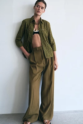 EMBROIDERED EYELET SHIRT ZW COLLECTION