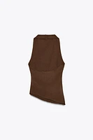 TOP HALTER DRAPÉ À TEXTURE