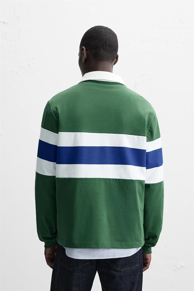 POLO EN JACQUARD À RAYURES