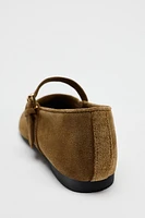BALLERINES EN CROÛTE DE CUIR