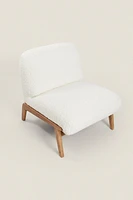 UPHOLSTERED BOUCLÉ WOOL ACCENT CHAIR