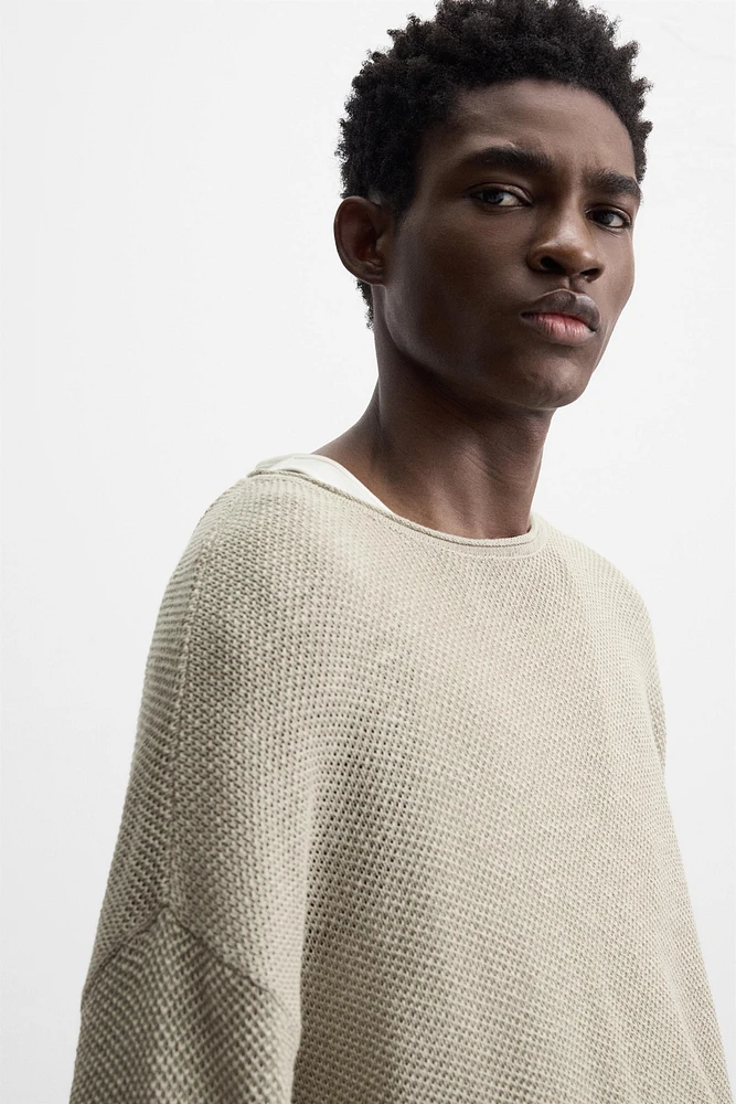 RELAXED FIT TEXTURED SWEATER