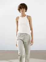Straight-leg trousers with studs
