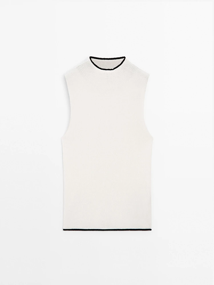 Ribbed cotton blend top - Studio