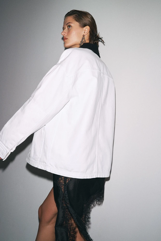 CONTRAST COLLAR OVERSHIRT ZW COLLECTION