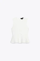 TOP EN MAILLE PÉPLUM AVEC LACETS