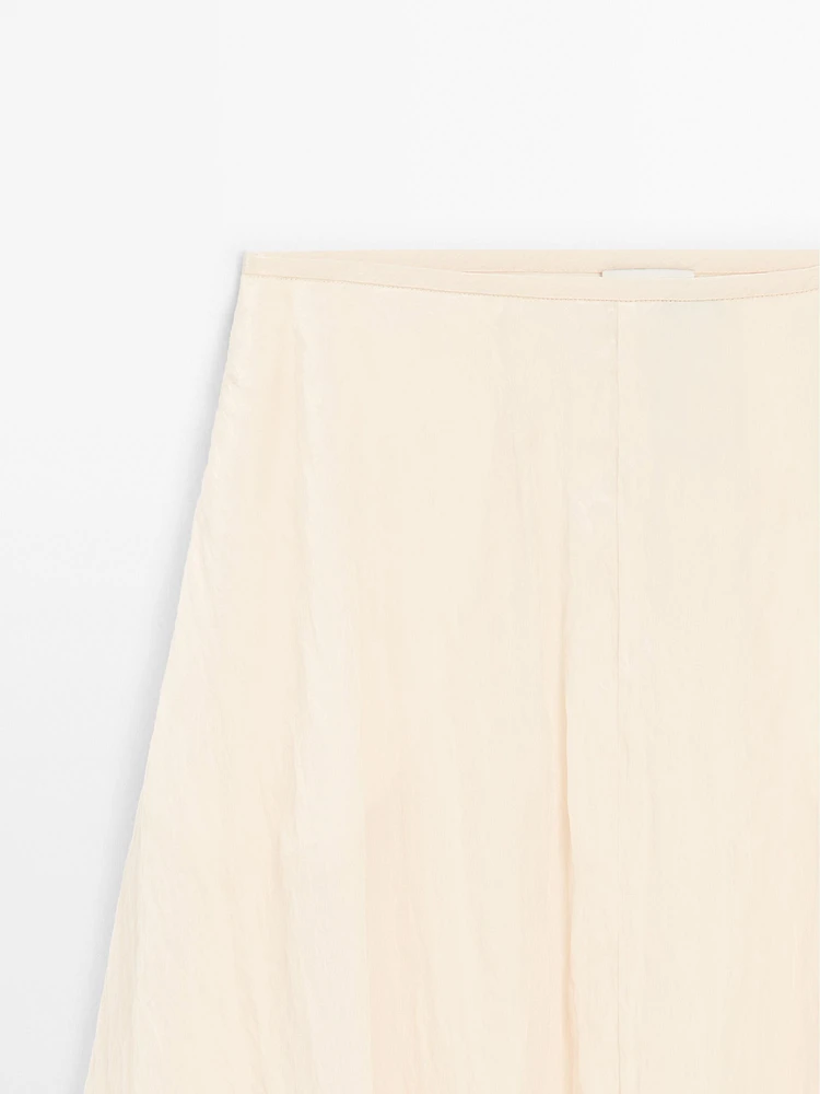 Jupe midi bouffante effet crinkle - STUDIO